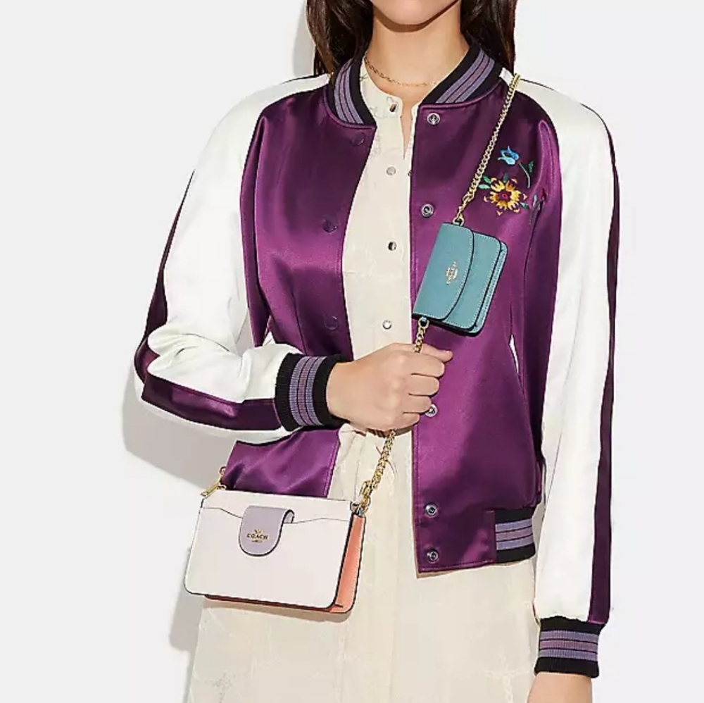 NWT COACH Poppy Crossbody With Card Case In Colorblock